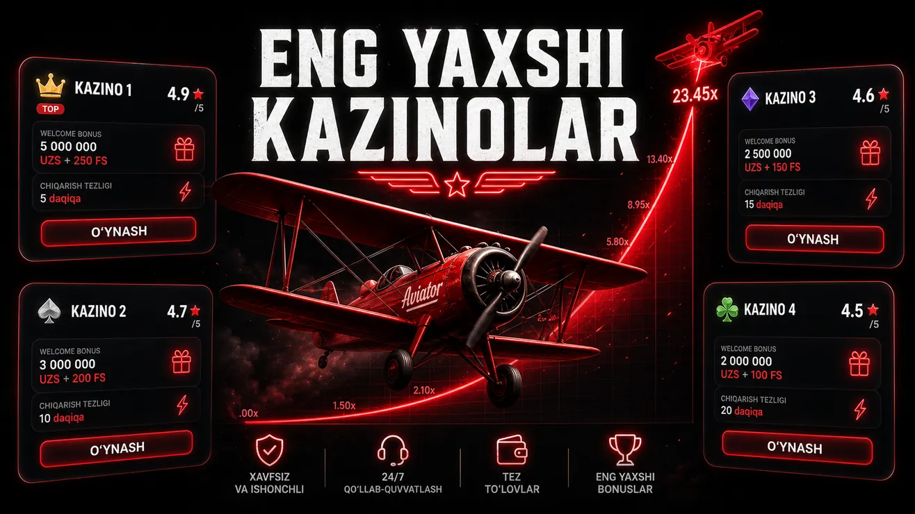 Aviator boshqa kazinolarda taqqoslash O'zbekiston